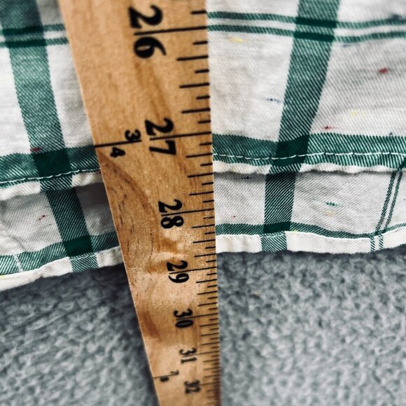 Talbots Womens Top Extra Large Cream Green Long Sleeve Button Front Shirt - Picture 7 of 8